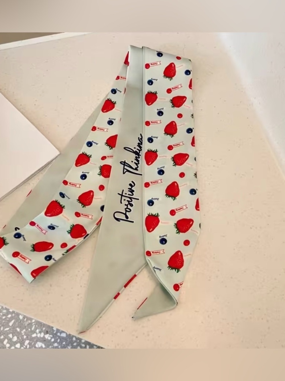 Set of 4 Fruit Twilly Scarf Bundle Cottagecore Strawberry Orange Twillies NWT - Picture 4 of 7